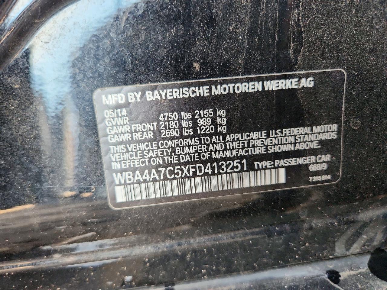 2015 Bmw 428 Xi Gran Coupe Black vin: WBA4A7C5XFD413251