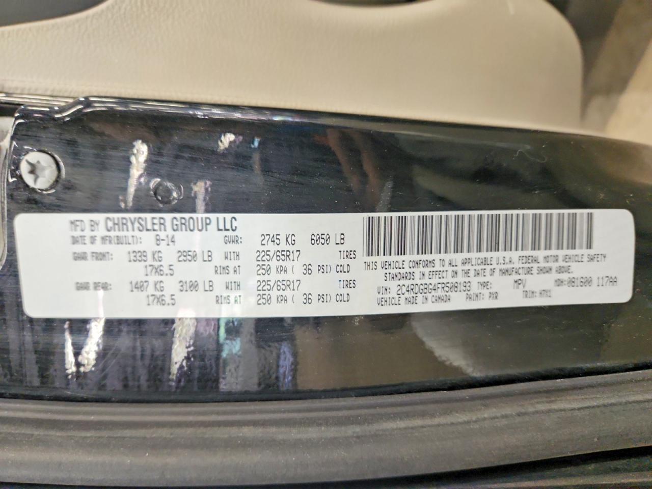 2015 Dodge Grand Caravan Black vin: 2C4RDGBG4FR508193