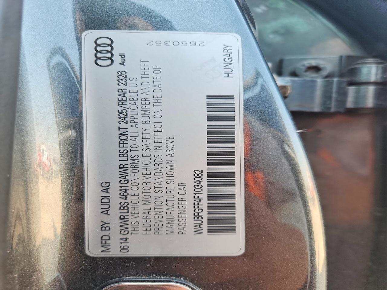 2015 Audi S3 Premium Plus Gray vin: WAUBFGFF4F1034082