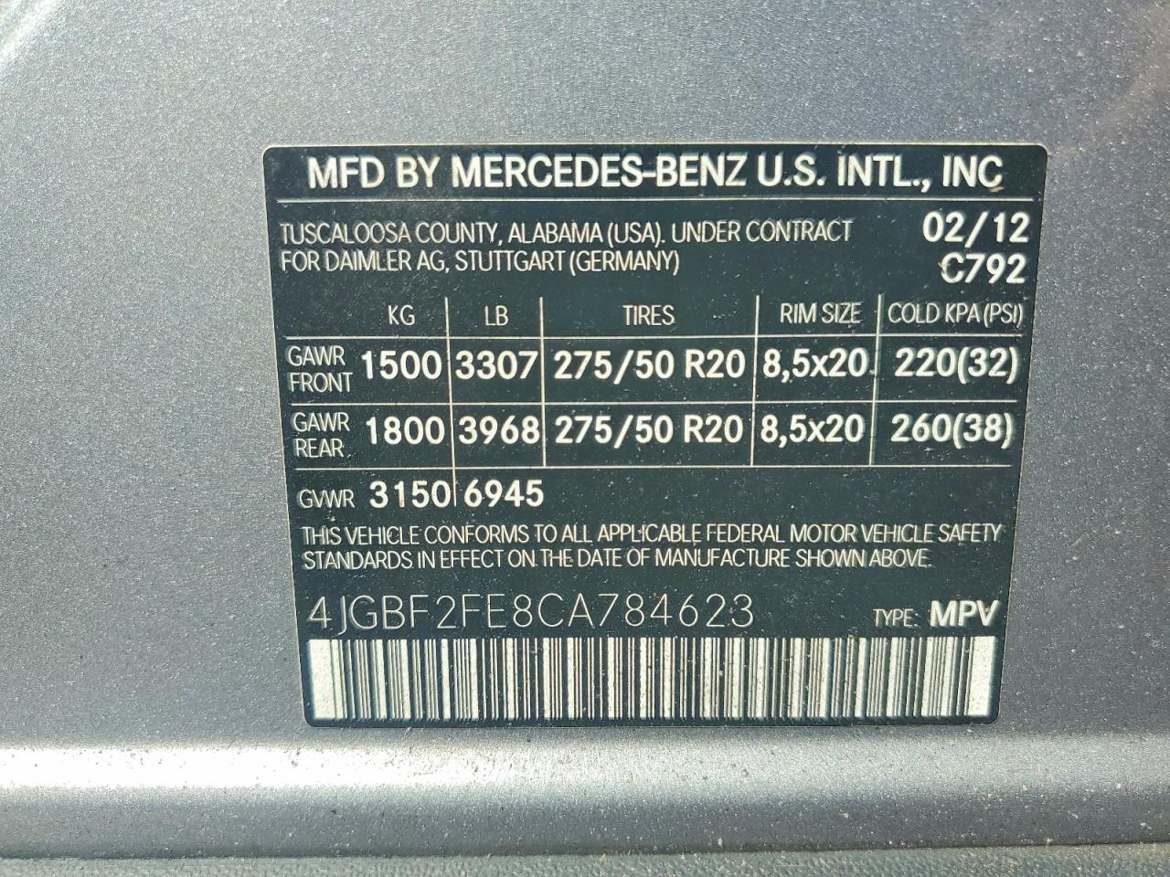 2012 Mercedes-benz Gl 350 Bluetec Silver vin: 4JGBF2FE8CA784623