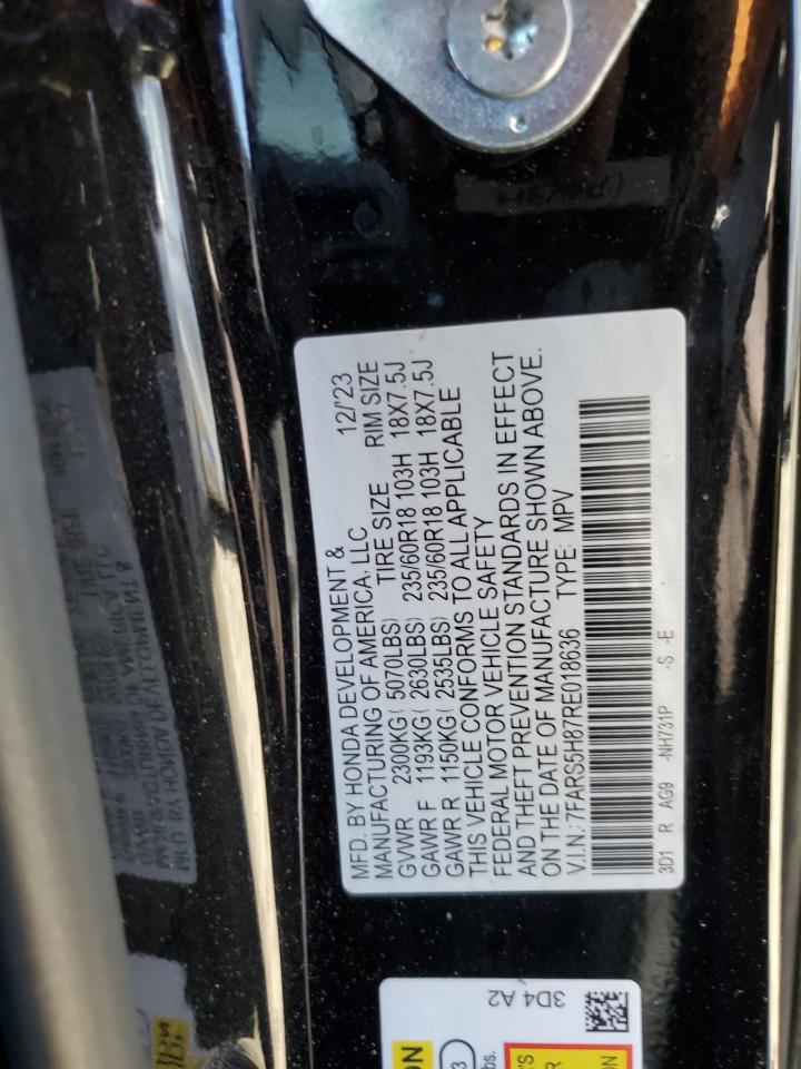 2024 Honda Cr-v Sport-l Black vin: 7FARS5H87RE018636