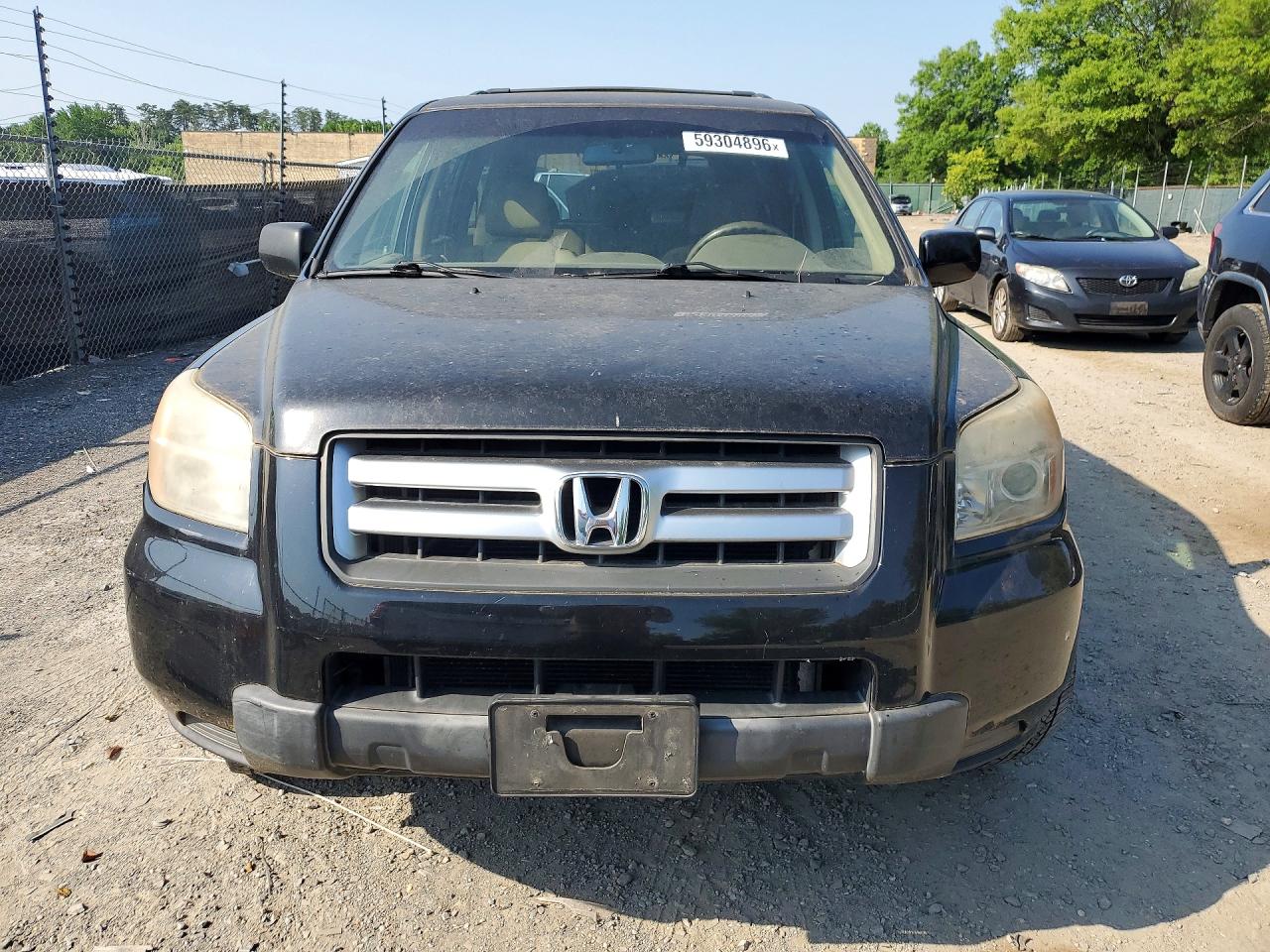 2008 Honda Pilot Vp Black vin: 5FNYF18238B042012