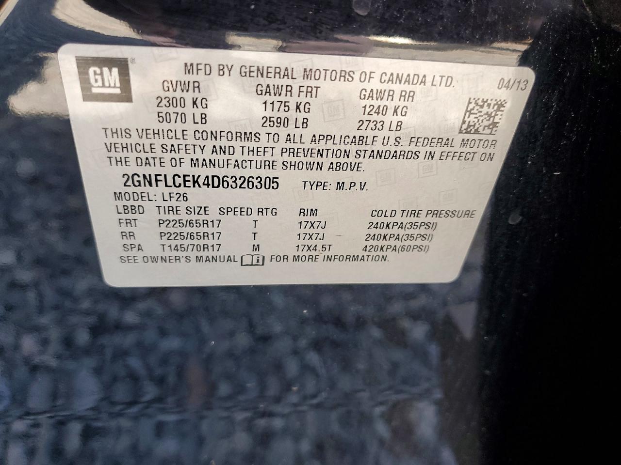 2013 Chevrolet Equinox Ls Black vin: 2GNFLCEK4D6326305