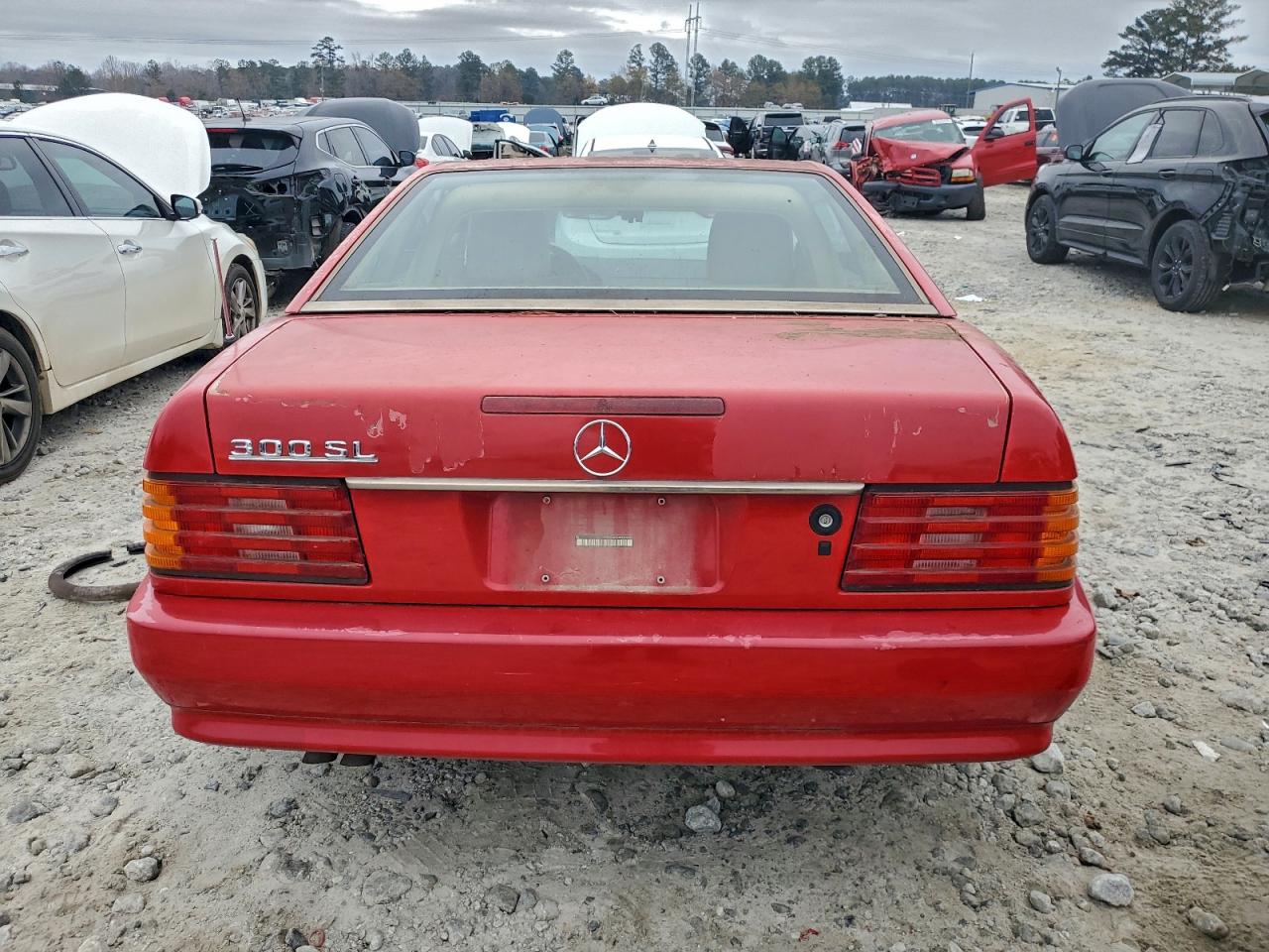 1991 Mercedes-benz 300 Sl Red vin: WDBFA61E9MF019572