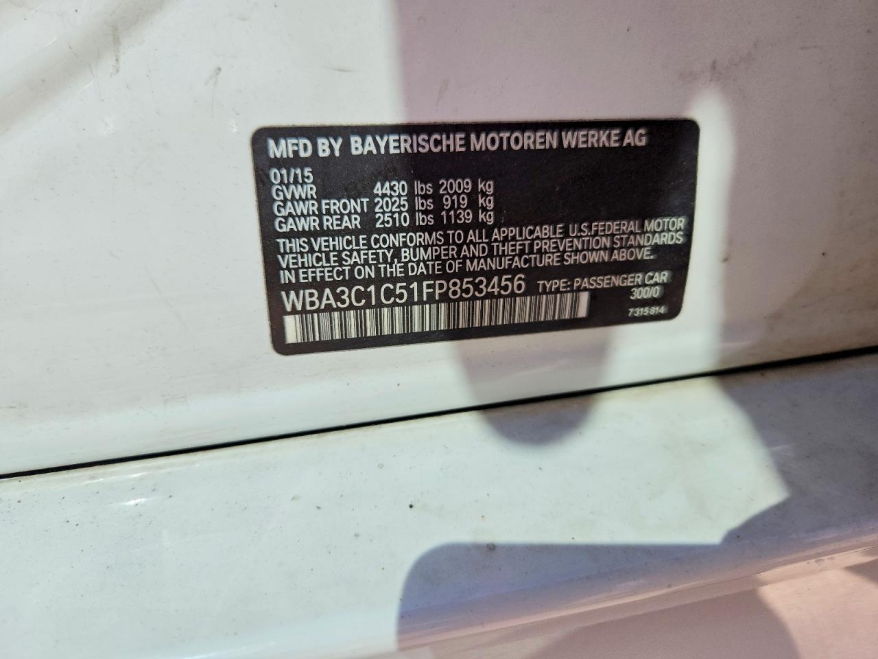 2015 Bmw 328 I Sulev Gray vin: WBA3C1C51FP853456