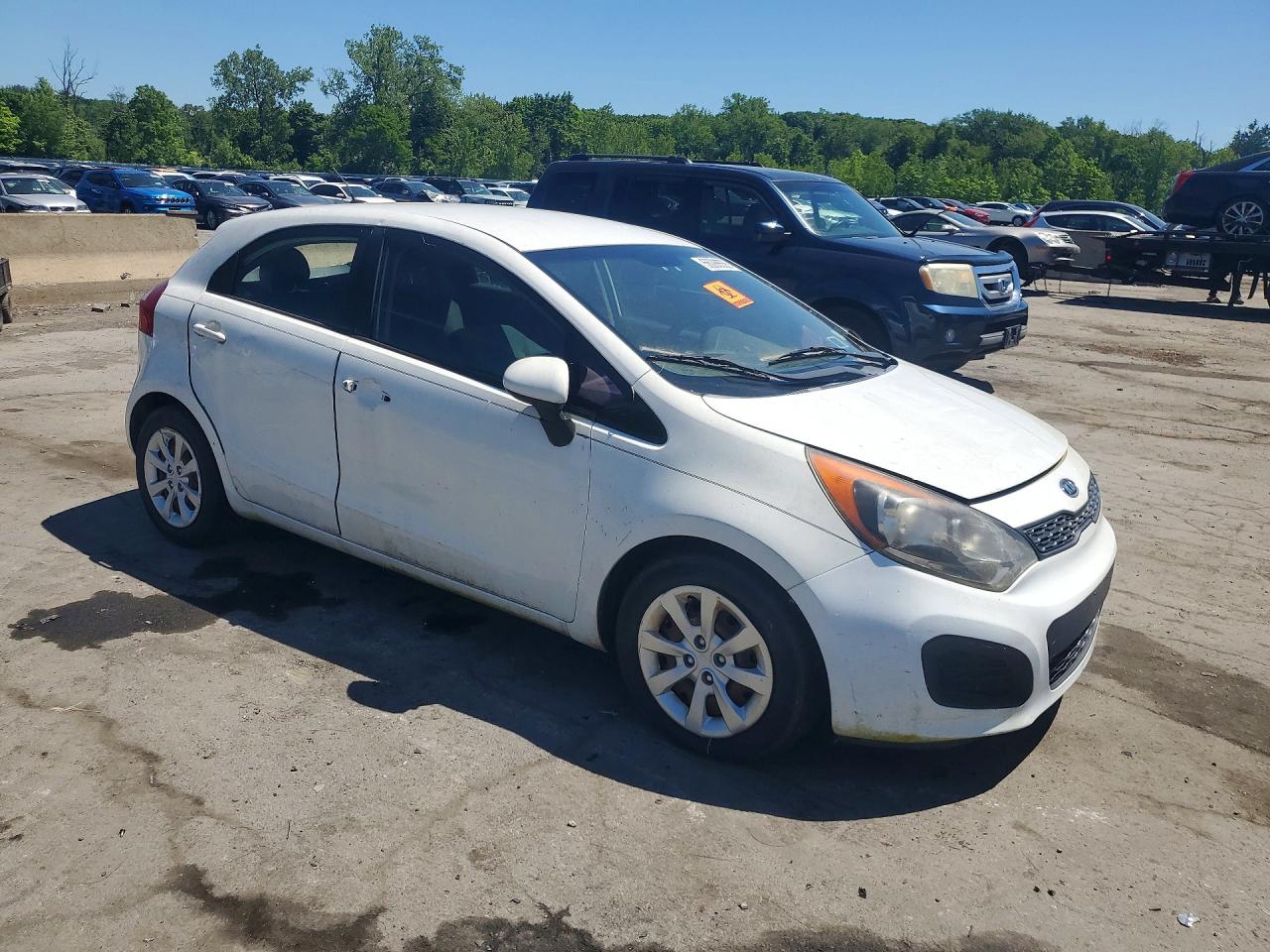 2012 Kia Rio Lx White vin: KNADM5A30C6015754