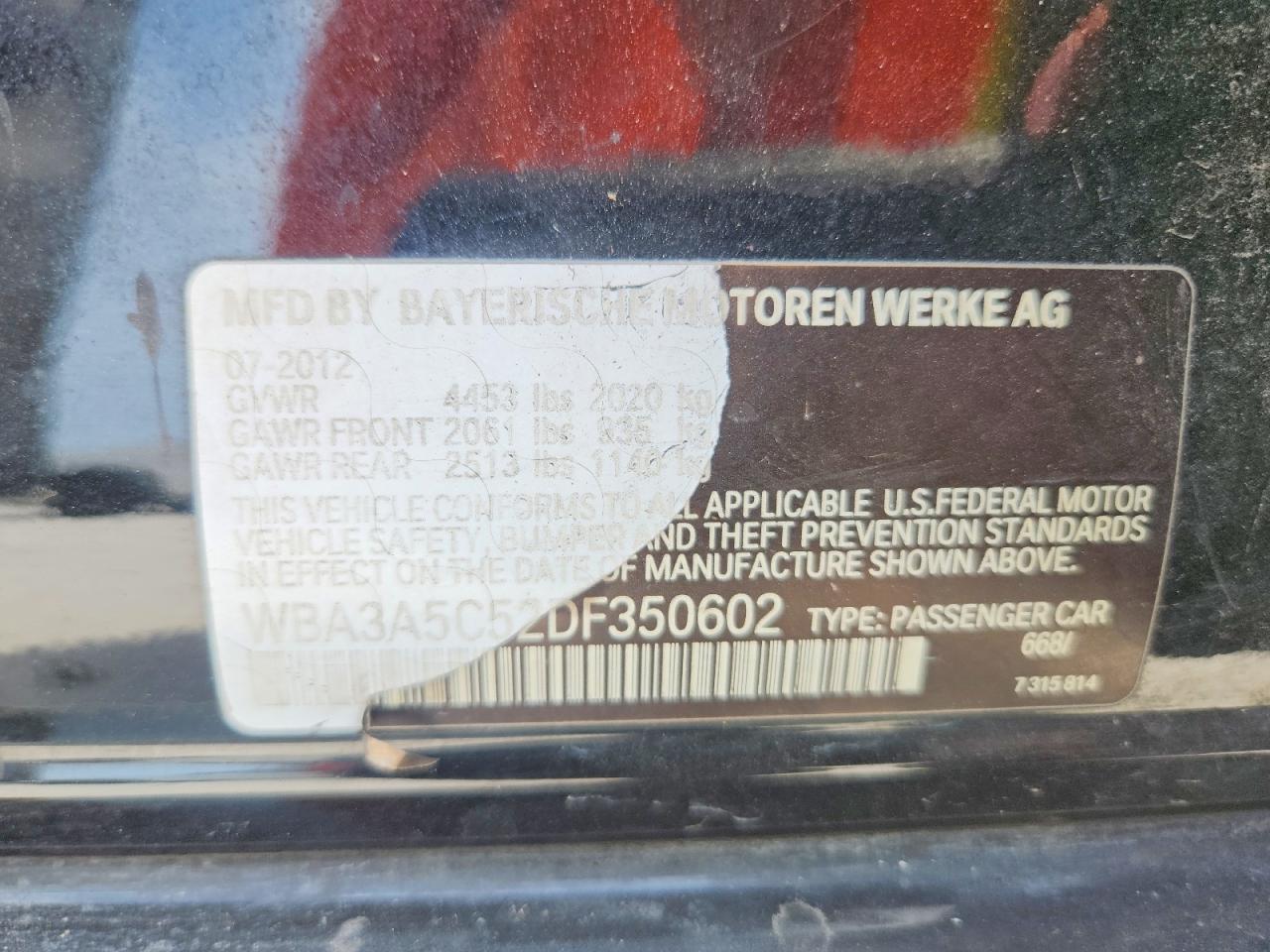 2013 Bmw 328 I Black vin: WBA3A5C52DF350602