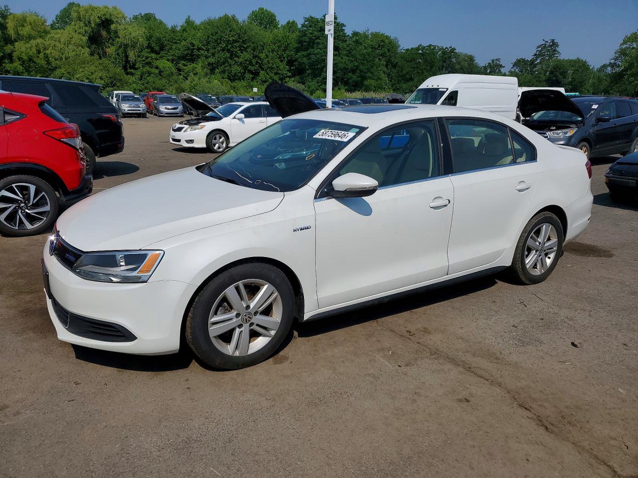 2014 Volkswagen Jetta Hybrid White vin: 3VW637AJXEM279685