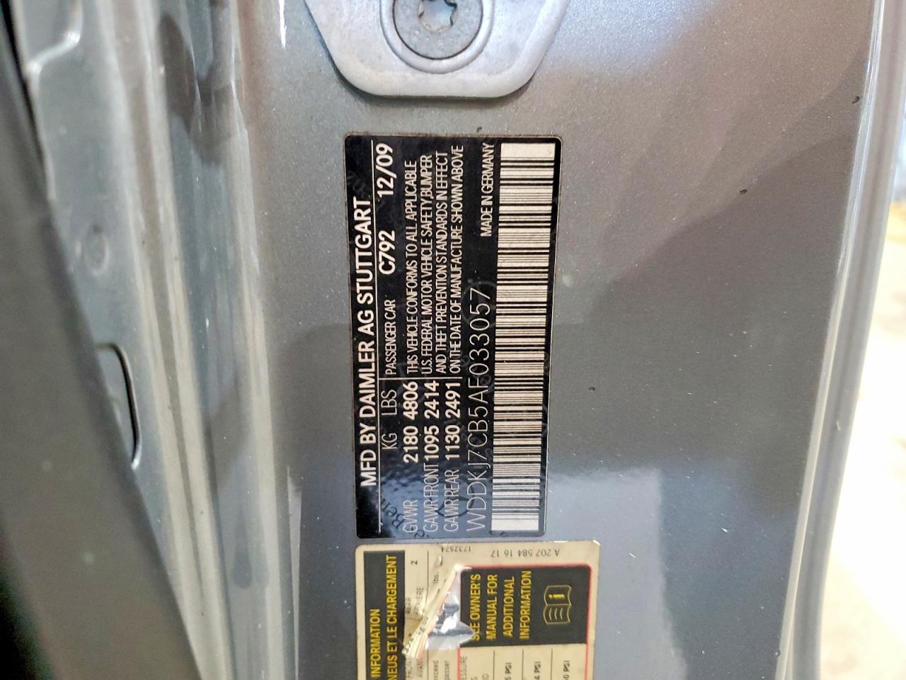 2010 Mercedes-benz E 550 Gray vin: WDDKJ7CB5AF033057