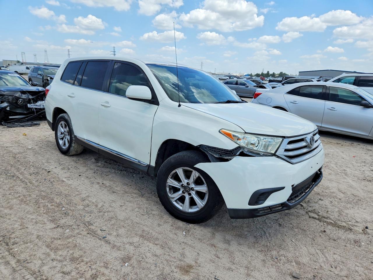 2012 Toyota Highlander Base White vin: 5TDZK3EH2CS061160