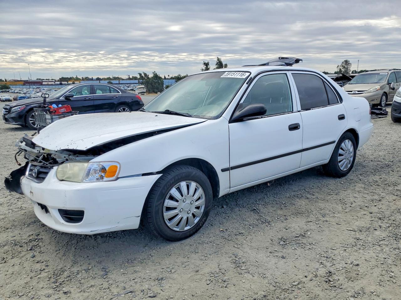 2002 Toyota Corolla Ce White vin: 1NXBR12E02Z585750