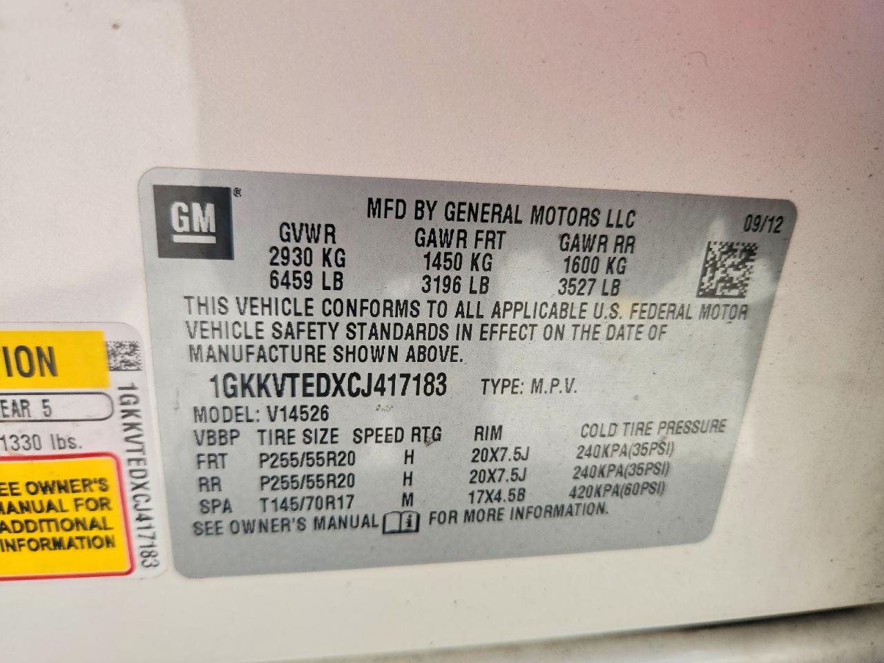 2012 Gmc Acadia Denali Бежевый vin: 1GKKVTEDXCJ417183