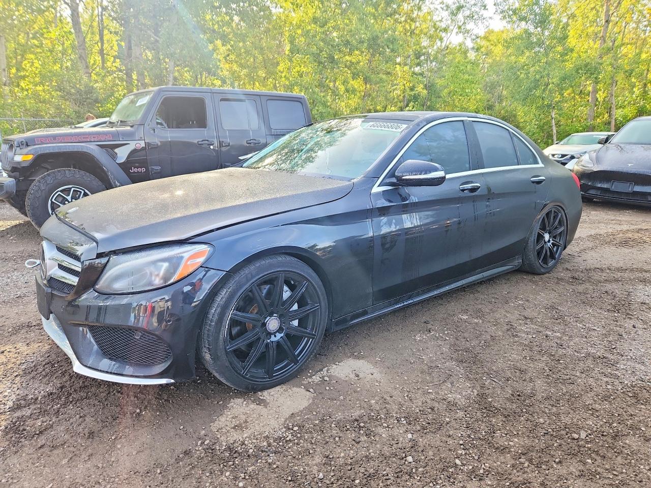 2015 Mercedes-benz C 400 4matic Black vin: 55SWF6GB3FU063296