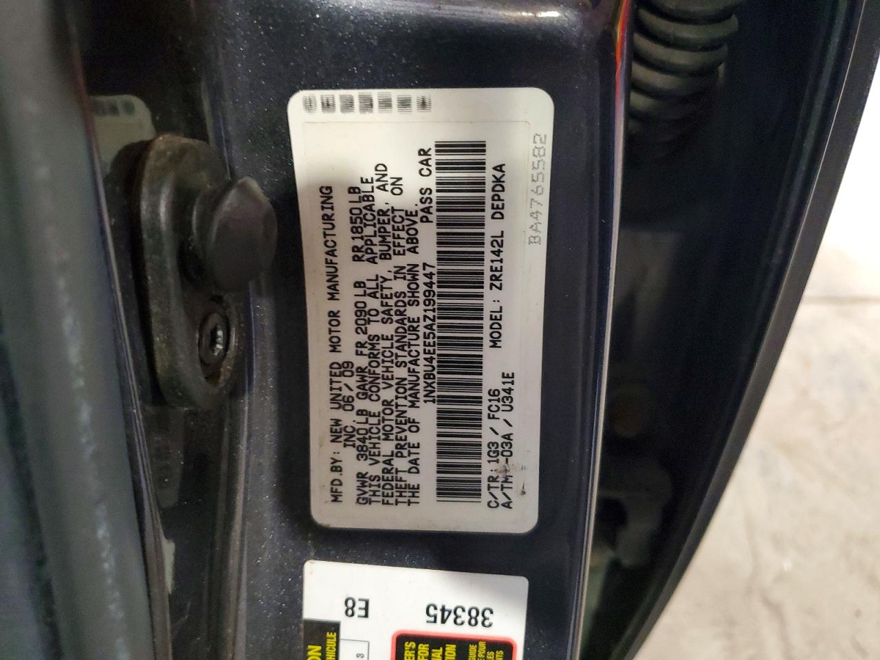 2010 Toyota Corolla Le Charcoal vin: 1NXBU4EE5AZ199447