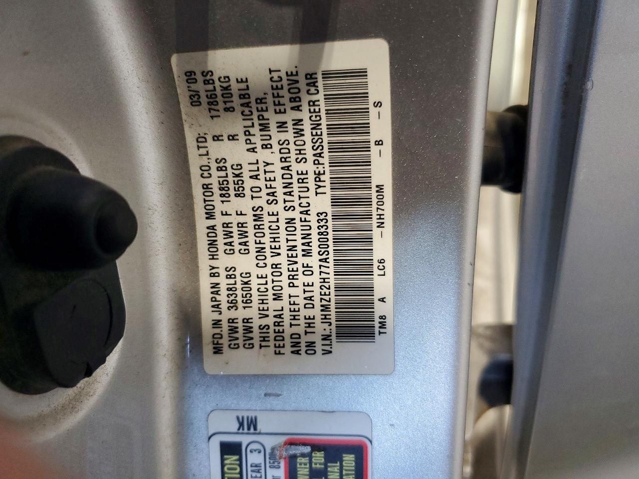 2010 Honda Insight Ex Silver vin: JHMZE2H77AS008333