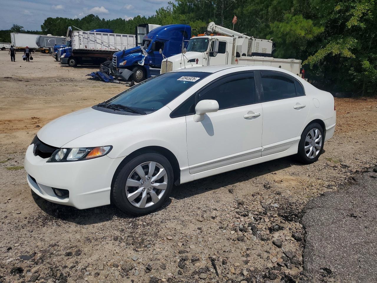 2009 Honda Civic Lx White vin: 2HGFA16569H539913