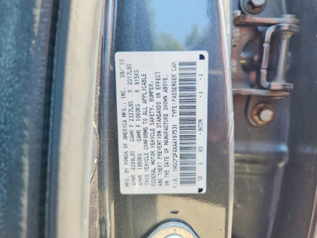 2010 Honda Accord Lxp Gray vin: 1HGCP2F4XAA197531