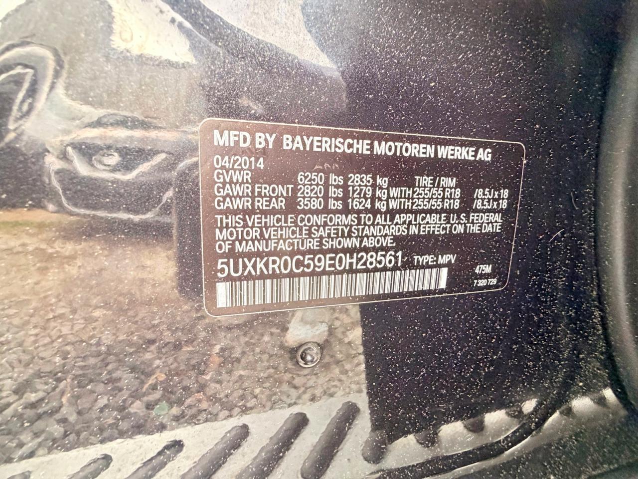 2014 Bmw X5 Xdrive35i Черный vin: 5UXKR0C59E0H28561