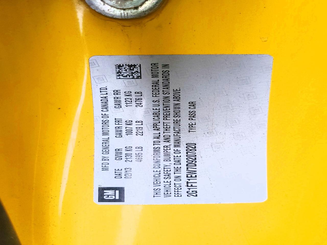2013 Chevrolet Camaro 2ss Yellow vin: 2G1FT1EW7D9207820