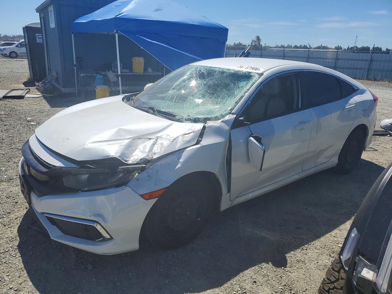 2019 Honda Civic Lx Белый vin: 19XFC2F62KE208898