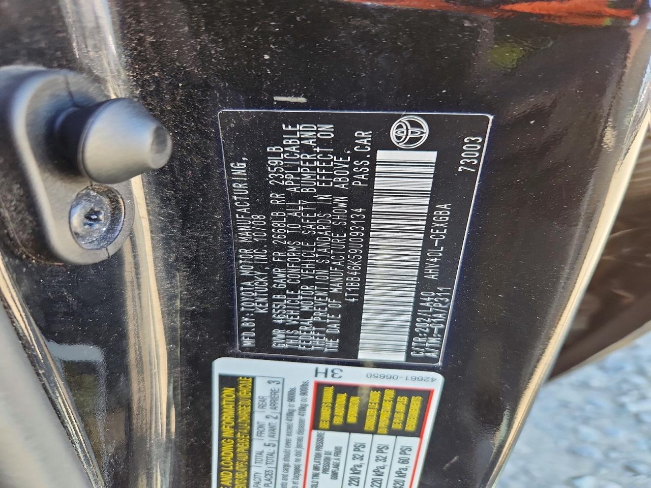 2009 Toyota Camry Hybrid Black vin: 4T1BB46K59U093134