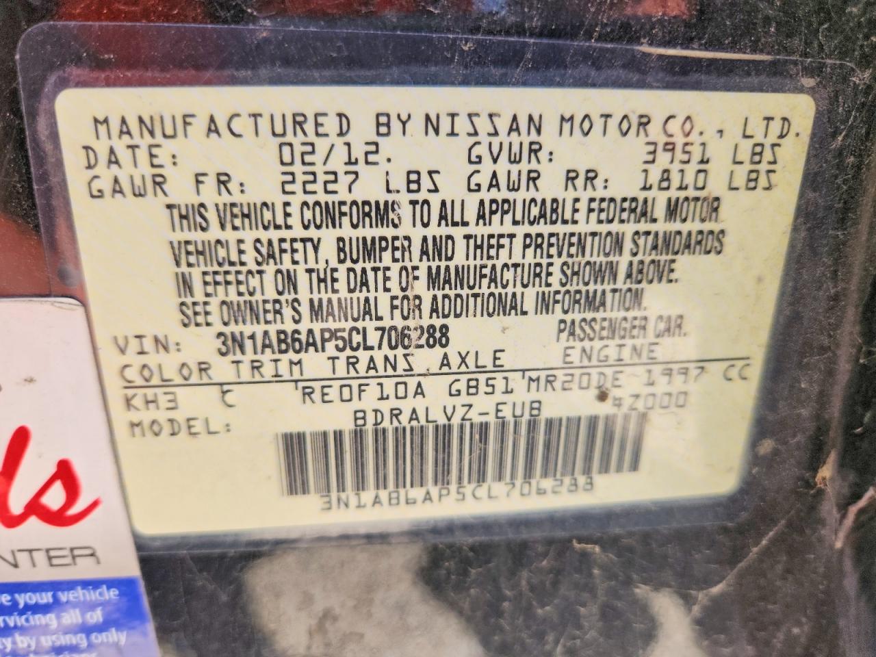 2012 Nissan Sentra 2.0 Black vin: 3N1AB6AP5CL706288