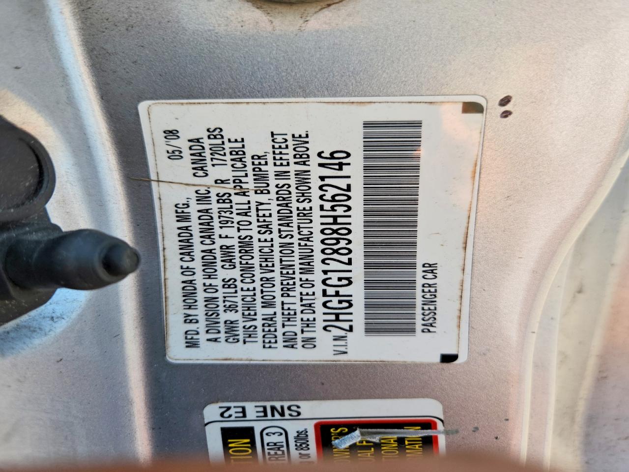 2008 Honda Civic Ex Silver vin: 2HGFG12898H562146