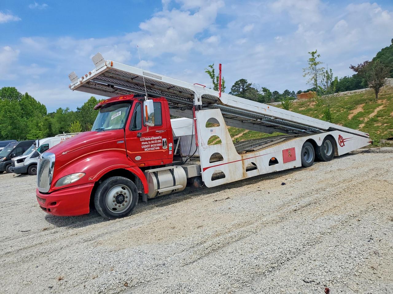 2012 International Prostar - Car Hauler Truck  67500 Max Gtw Fitted By Contrell Red vin: 1HSDESJNXCJ560915