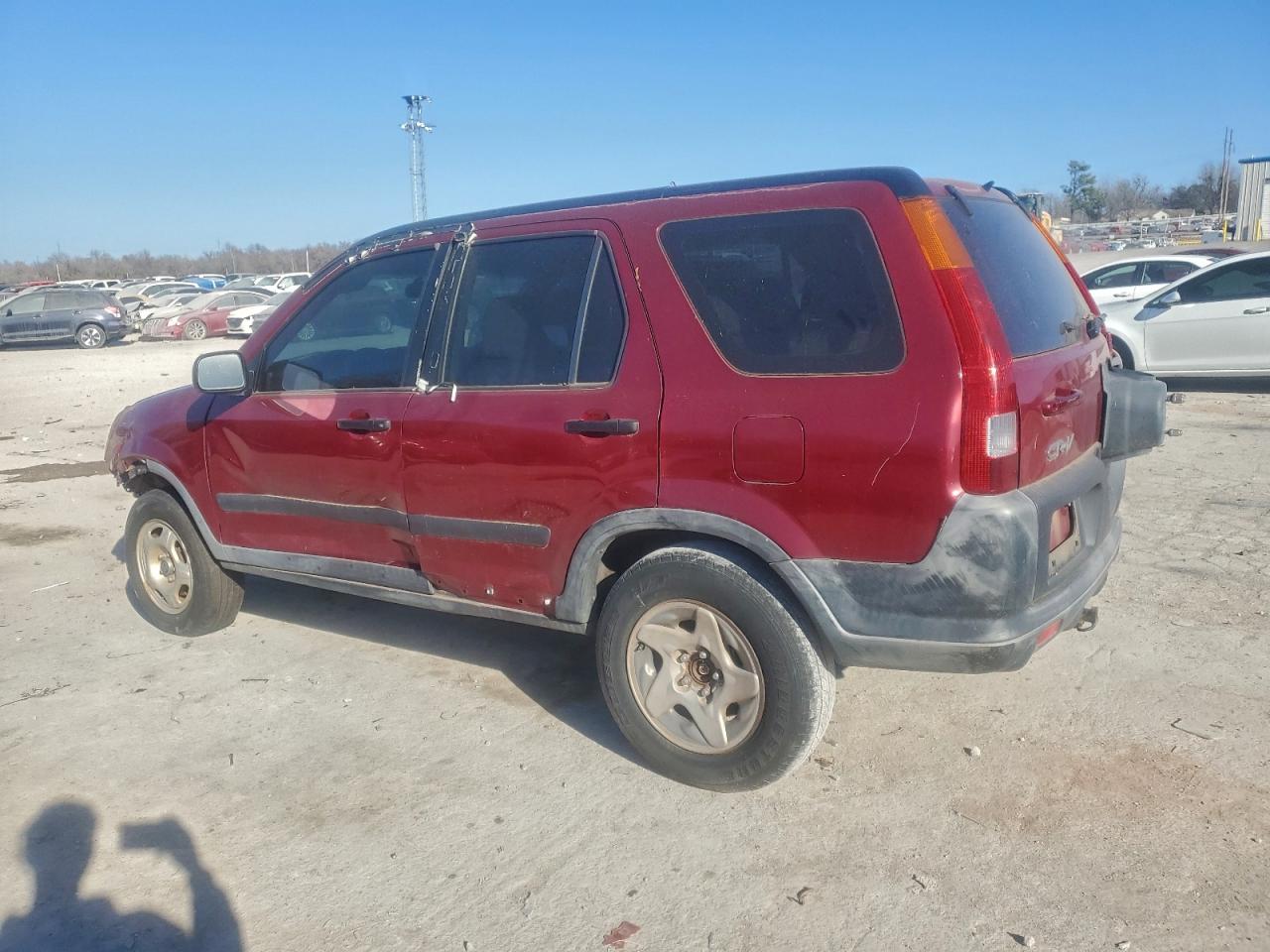 2004 Honda Cr-v Lx Red vin: JHLRD68414C018438