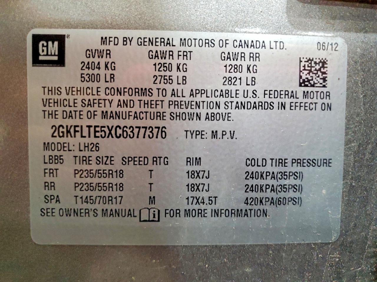 2012 Gmc Terrain Sle Brown vin: 2GKFLTE5XC6377376