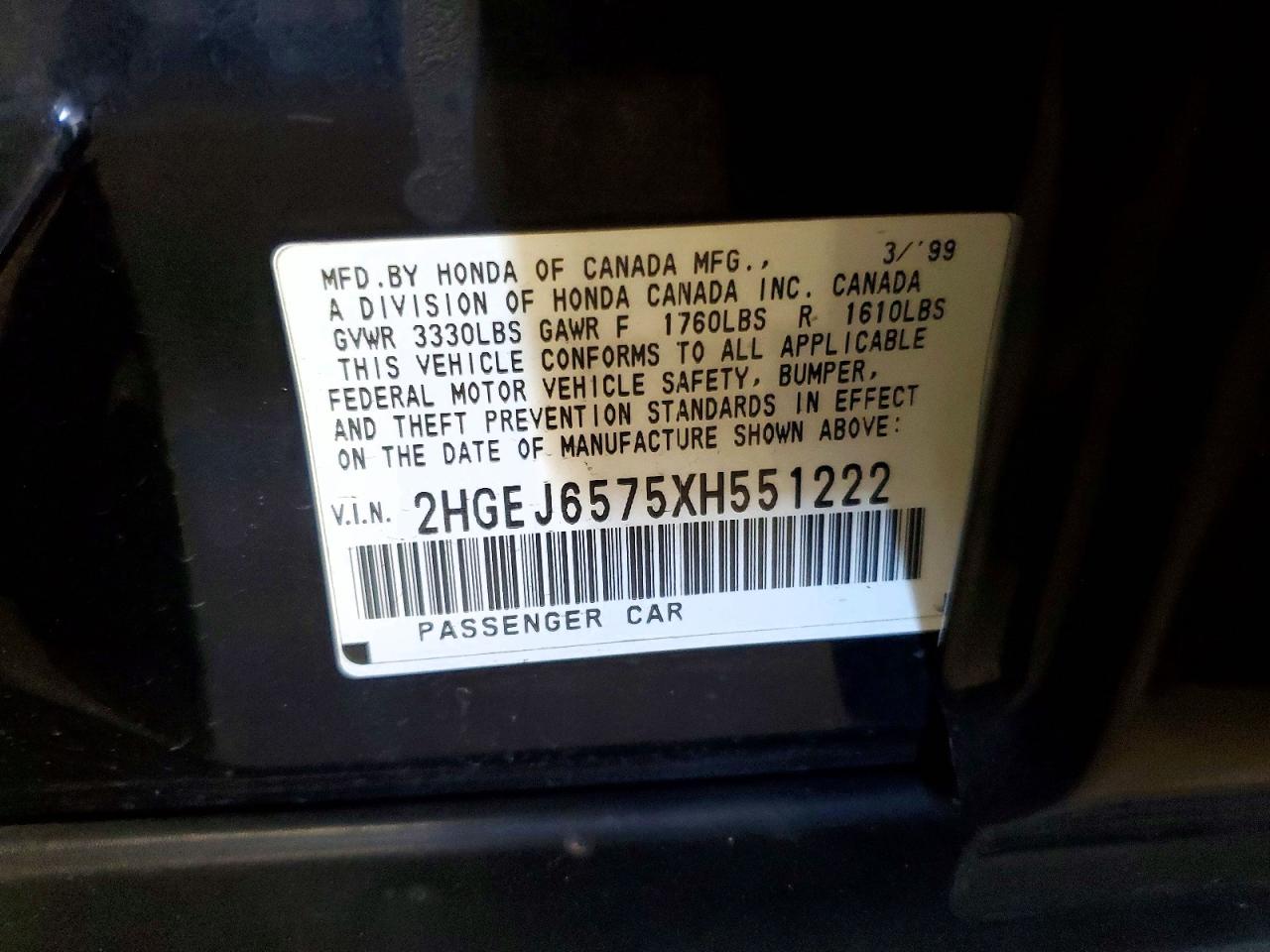 1999 Honda Civic Lx Black vin: 2HGEJ6575XH551222