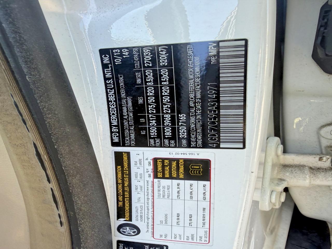 2014 Mercedes-benz Gl 450 4matic White vin: 4JGDF7CE9EA314971