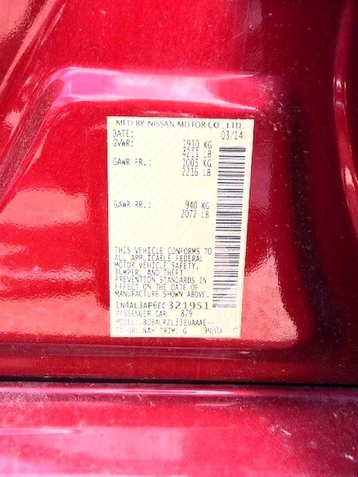 2014 Nissan Altima 2.5 S Red vin: 1N4AL3AP6EC321951