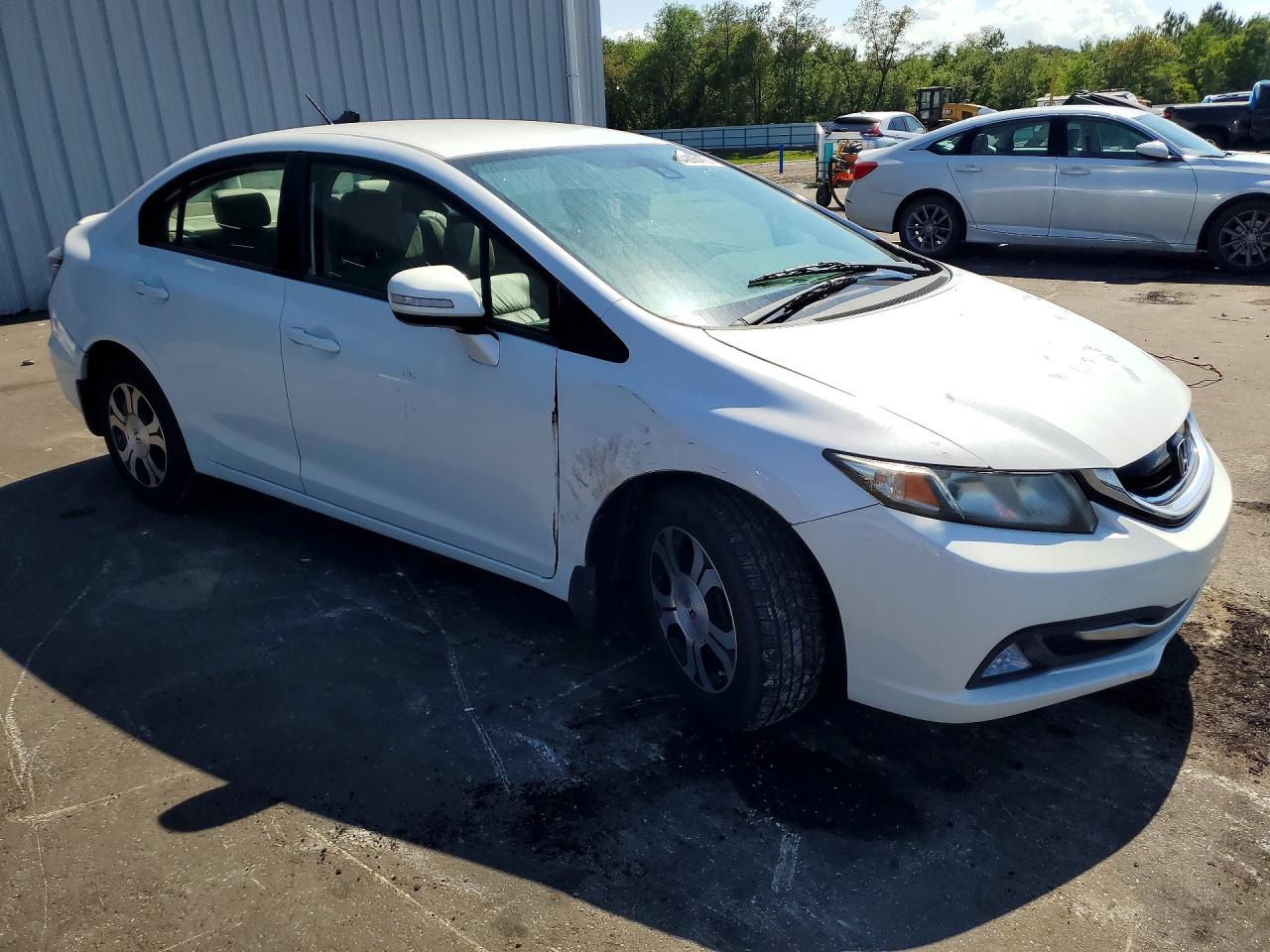 2013 Honda Civic Hybrid L White vin: 19XFB4F37DE002581