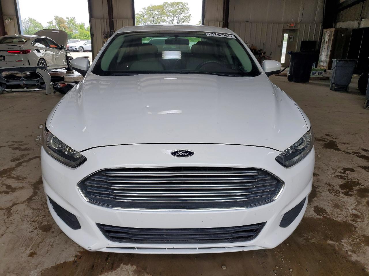 2014 Ford Fusion S White vin: 3FA6P0G78ER307891