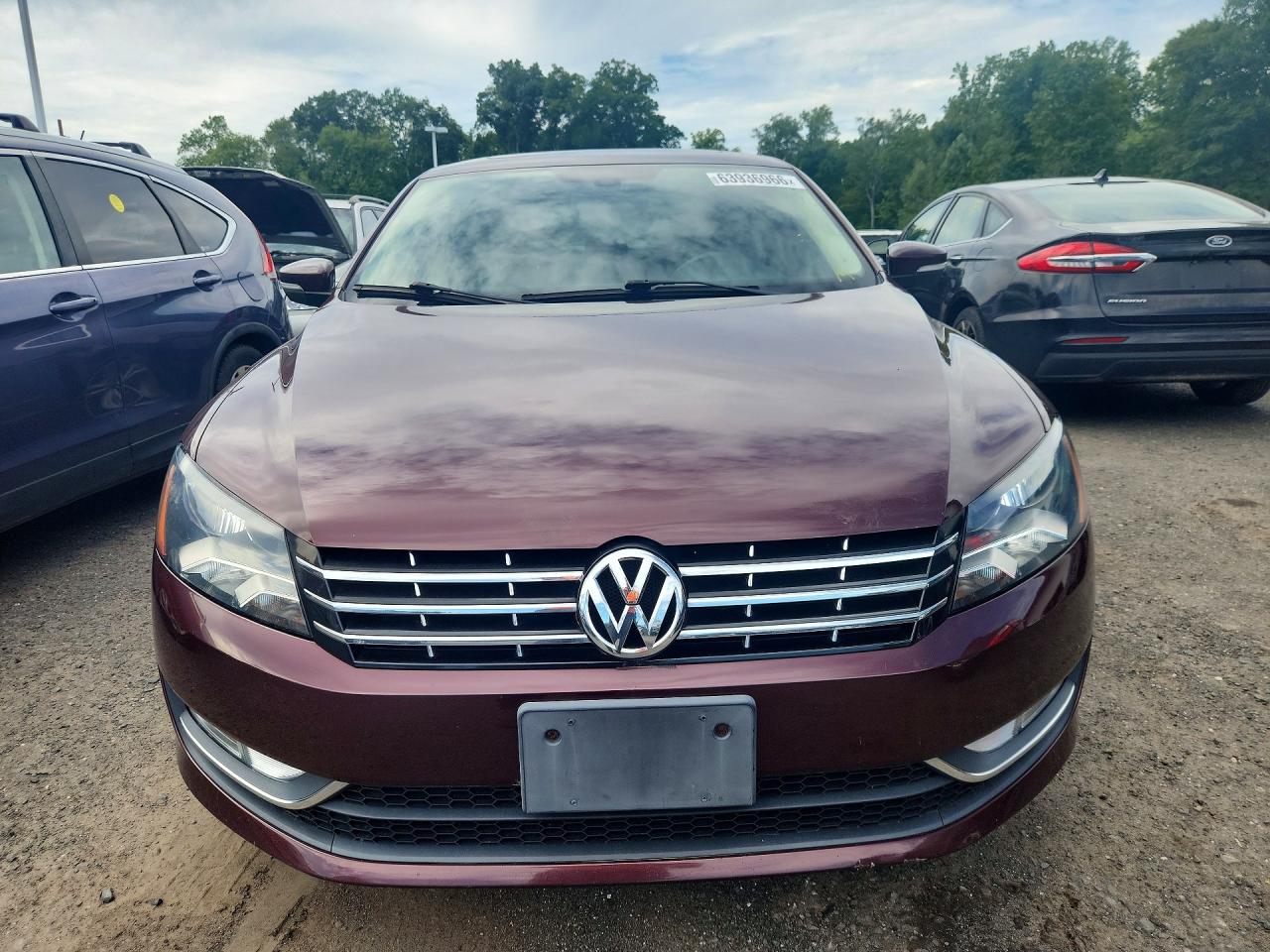 2013 Volkswagen Passat Sel Burgundy vin: 1VWCN7A33DC093307