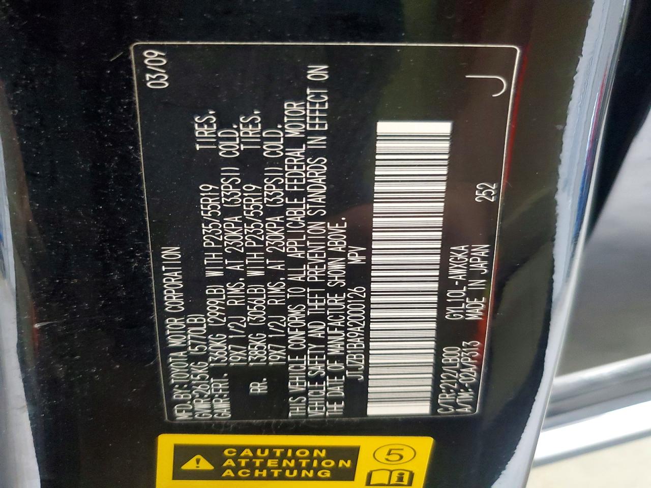 2010 Lexus Rx 450h Black vin: JTJZB1BA9A2000126