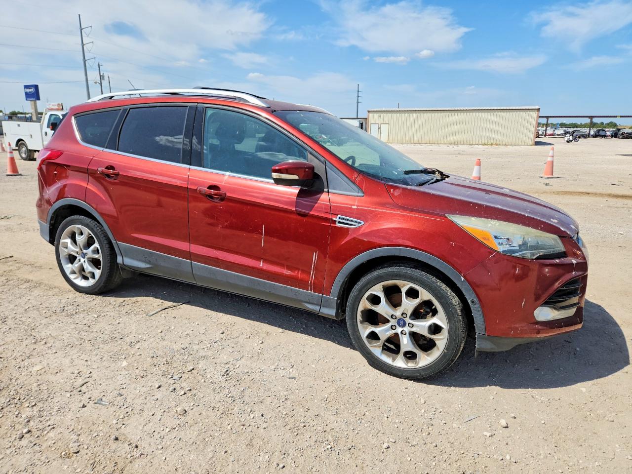 2014 Ford Escape Titanium Red vin: 1FMCU0J97EUB97890