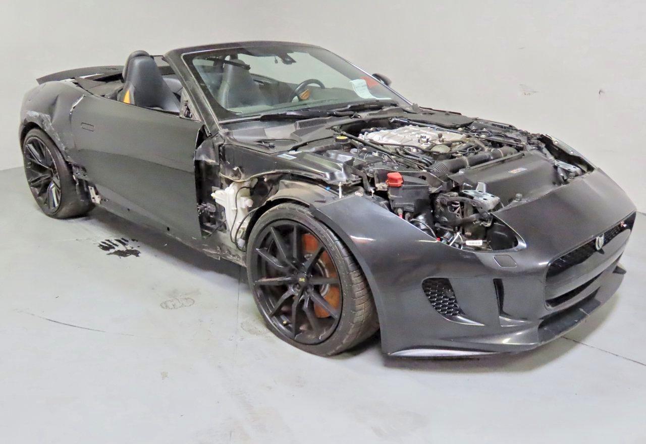 2014 Jaguar F-type V8 S Gray vin: SAJWA6GL6EMK07553