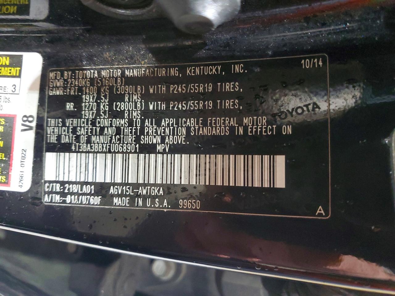 2015 Toyota Venza Xle Blue vin: 4T3BA3BBXFU068901