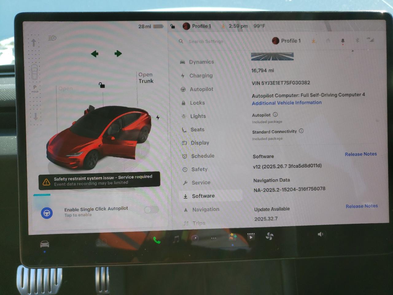 2025 Tesla Model 3 Белый vin: 5YJ3E1ET7SF030382