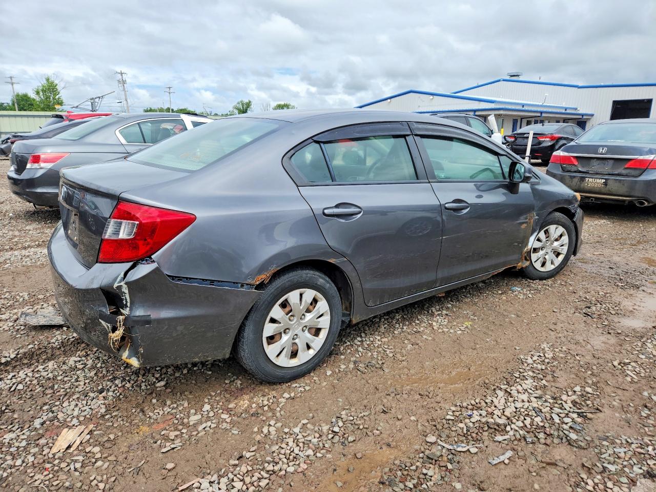 2012 Honda Civic Lx Gray vin: 2HGFB2F58CH333017