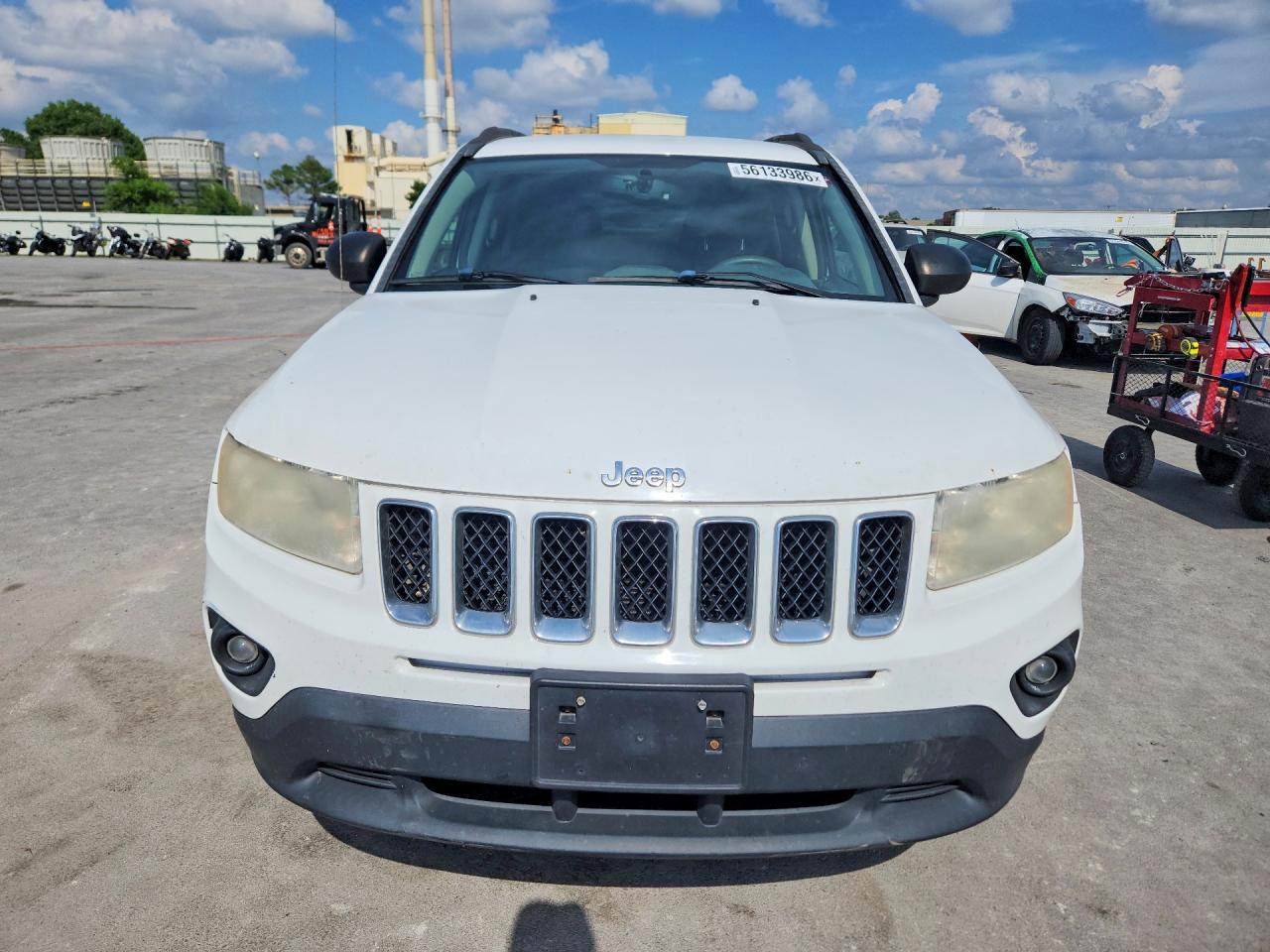 2012 Jeep Compass Sport White vin: 1C4NJCBAXCD605487