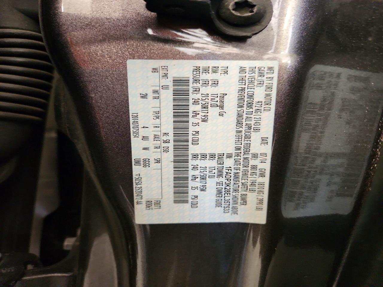 2014 Ford Focus Se Gray vin: 1FADP3K28EL357533