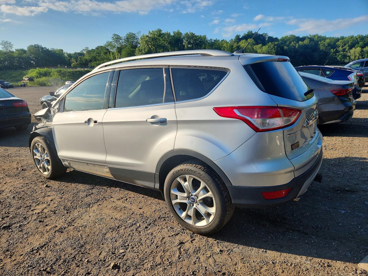 2014 Ford Escape Titanium Серебряный vin: 1FMCU0J97EUB56076