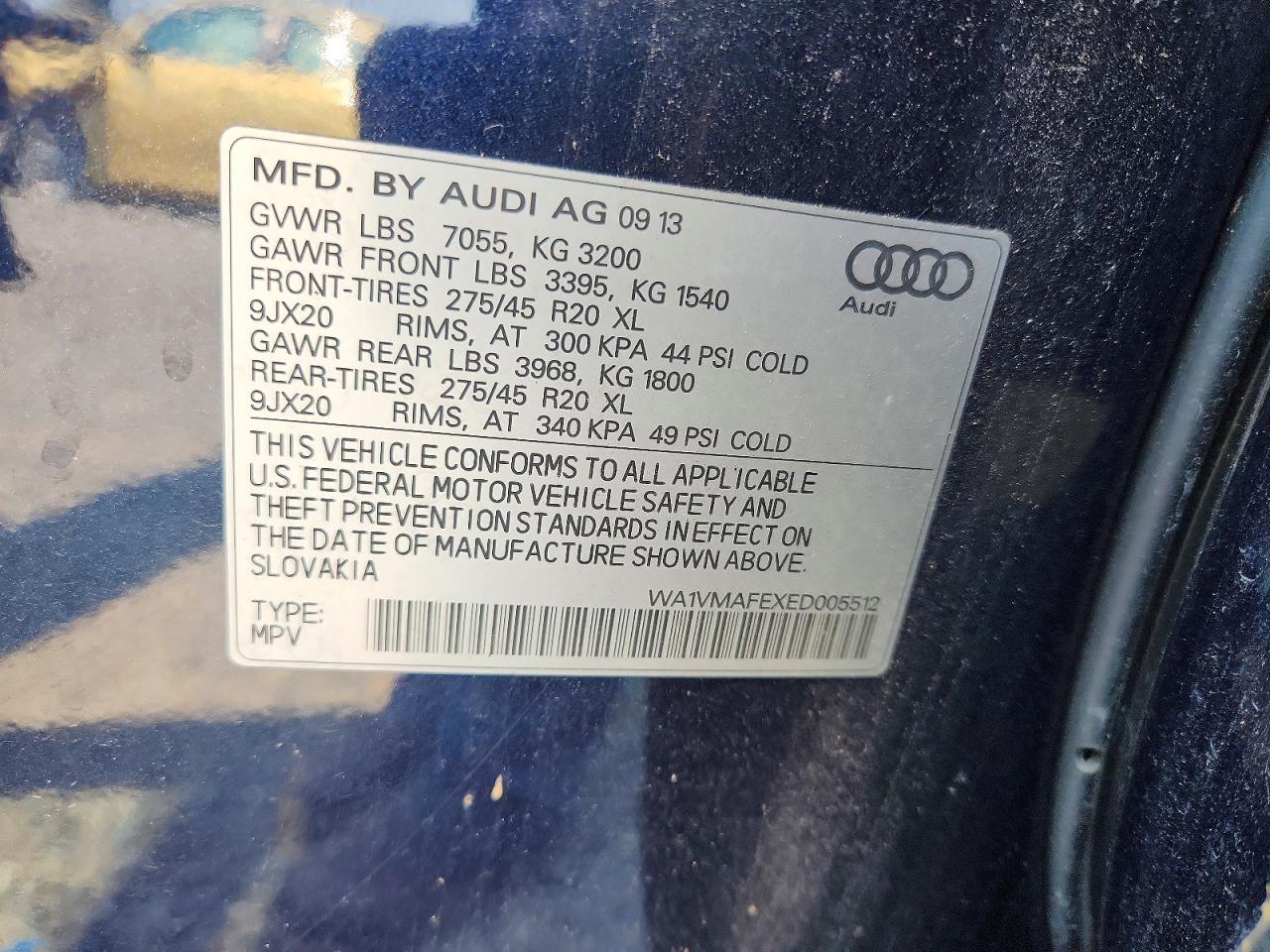 2014 Audi Q7 Prestige Blue vin: WA1VMAFEXED005512