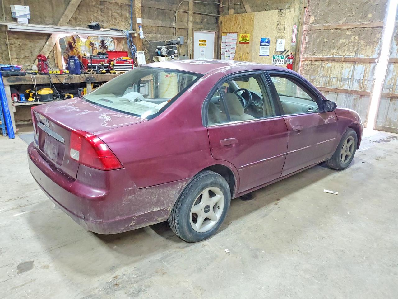 2002 Honda Civic Lx Бордовый vin: 1HGES16502L074806