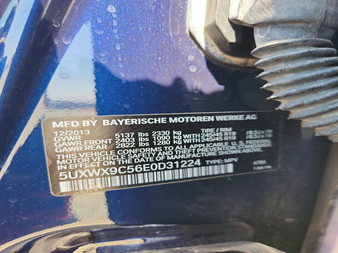 2014 Bmw X3 Xdrive28i Blue vin: 5UXWX9C56E0D31224