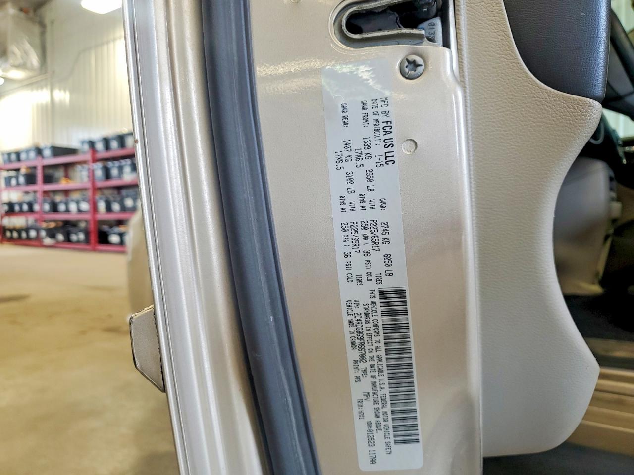 2015 Dodge Grand Caravan Se Beige vin: 2C4RDGBG9FR667002
