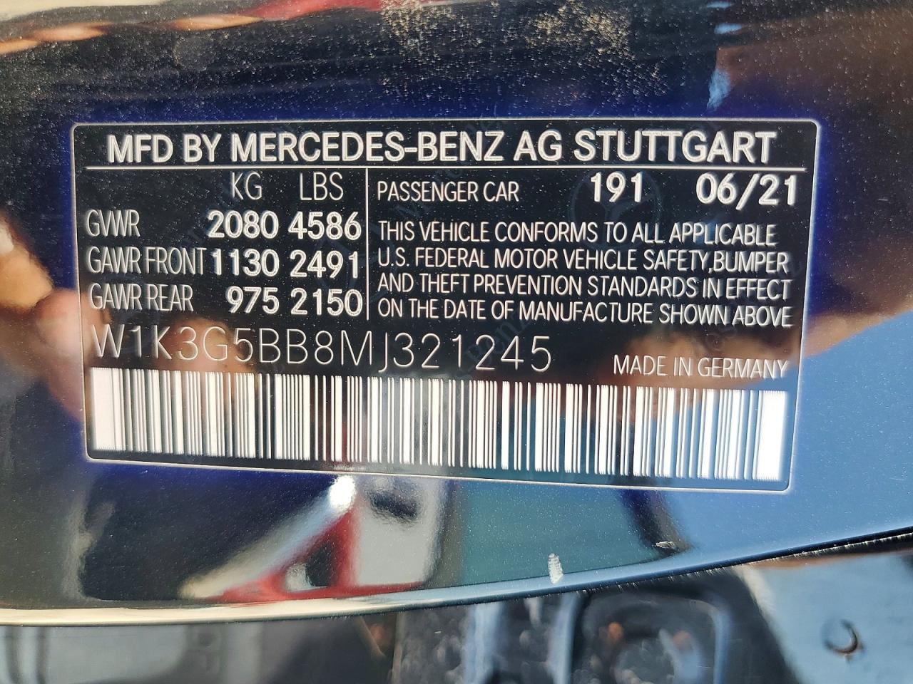2021 Mercedes-benz A 35 Amg Черный vin: W1K3G5BB8MJ321245